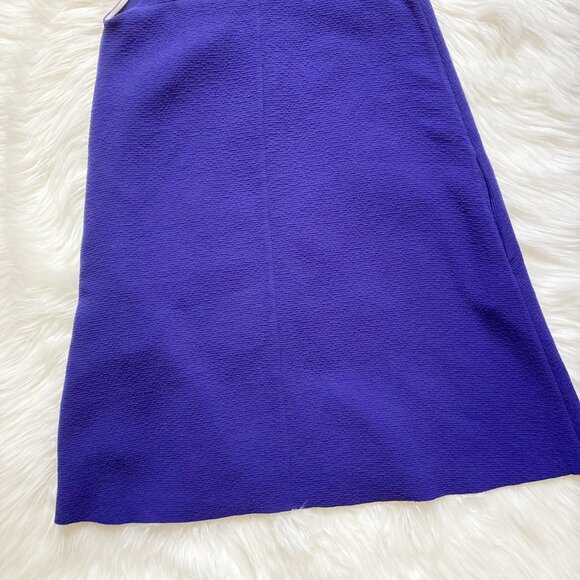 Aritzia Wilfred Le Fou Cobalt Blue Trompette Silk Crepe Raw Hem Mini Dress - Picture 6 of 8